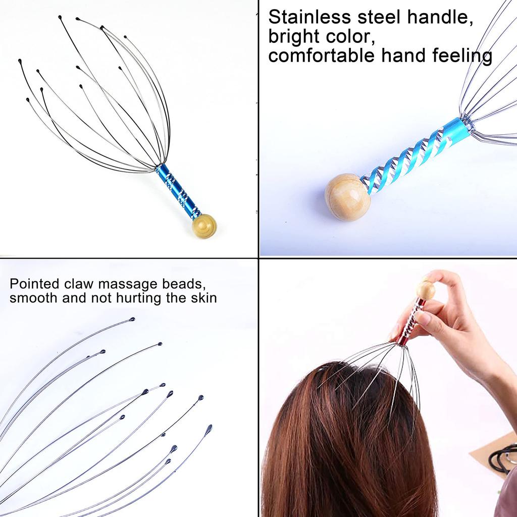1/1/1PC Octopus Head Massager Random Color Scalp Relax Relaxing Claw Metal Head Massager Stress Release Unisex Head Massager