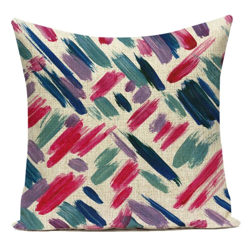 3D Lovely Geometric Simple Pillow Case Polyester Sofa Home Cushion Cover For Bedroom Car Pillowcase Pillow Cover