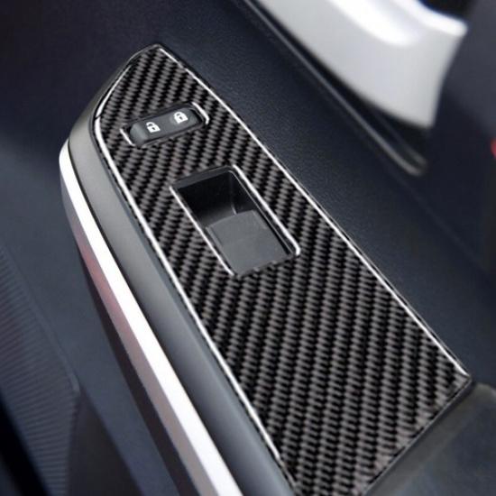 Carbon Fiber Interior Door Window Switch Cover Trim for Toyota Tundra 2014-2018