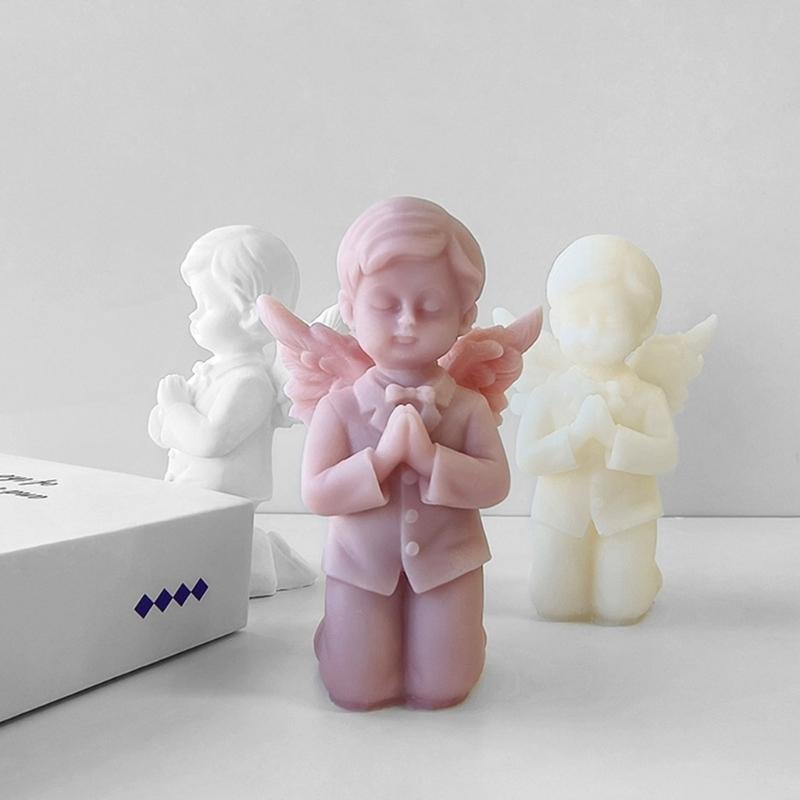 3D Prayer Angel Silicone Mold DIY Epoxy Resin Mold Plaster Cake Chocolate Mould Kitchen Baking Tool Decoration Crafts