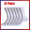 12 Pairs Men Socks Cotton Breathable Socks Crew Socks Black And White Middle Tube Streetwear Soft Breathable Cotton Casual Socks