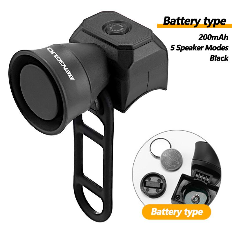 Bicycle Horn Mountain Bike Mini Battery Charging Waterproof Electronic Bike Bell Riding Equipment Children's Scooter Accessories