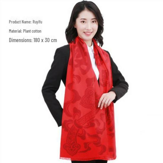 Benutzerdefinierter bestickter Logo Roter Schal für Firmenfeier und Jahrestagung