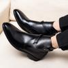 Men'S Ankle Boots Brown Black Classic Fashion Business Shoes With Buckle Strap And Zapatillas Hombre