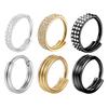 Titan Nahtloser Septum Ring mit eingelegten Strass-Ohrringen & Tragus Piercing Schmuck.