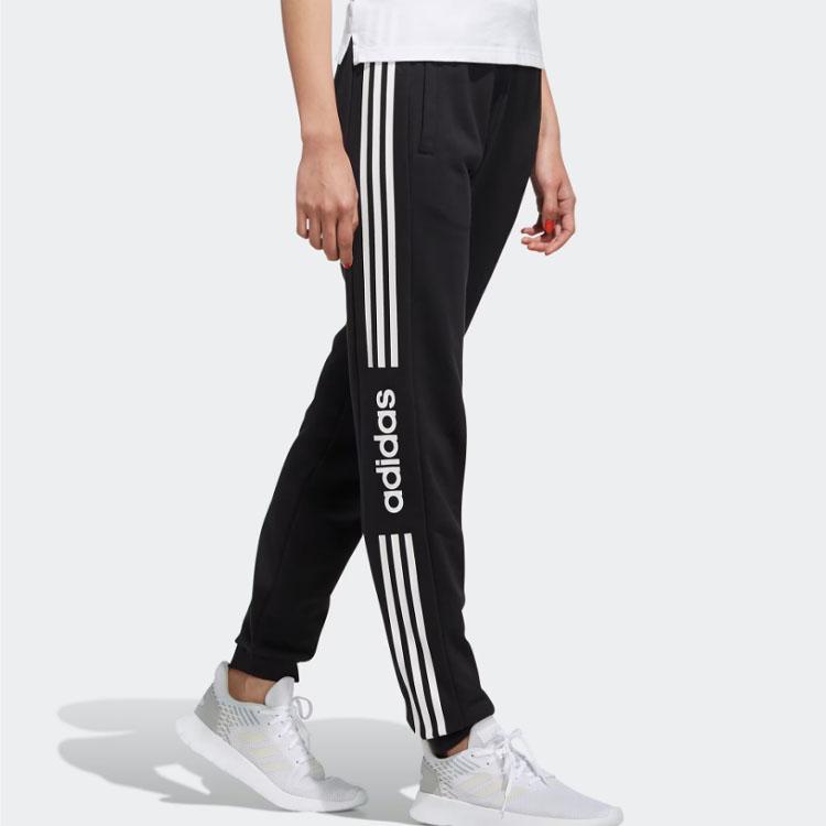 Adidas Neo Knitted Mid-Rise Straight Leg Retro Sports Pants Women Pants Black EI4682