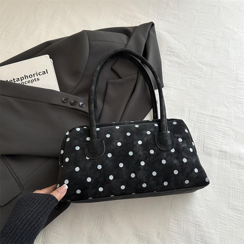 Simple Polka Dot Casual Shoulder Handbag Bowling Commuter Underarm Tote Bag