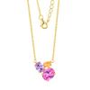 Original  925 Sterling Silver Rainbow Fancy Cubic Zircon Three Stone Pendant Necklace for Women