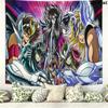 Anime Saint Seiya Wall Tapestry Aesthetic Wall Hanging Printed Fabric Blanket Decorative Tapestries for Bedroom Living Room Home Decor