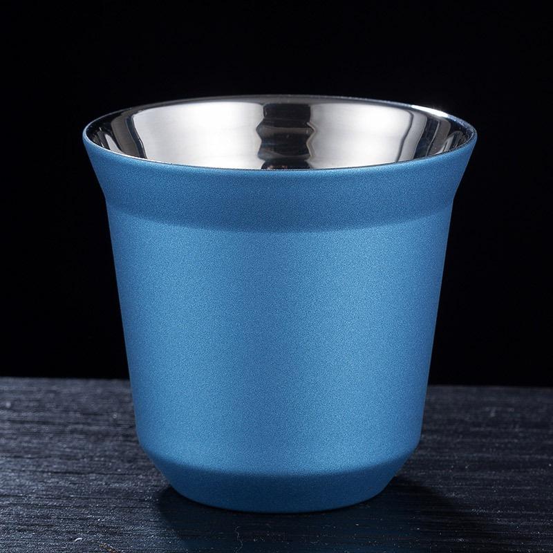 80ML Espresso Mugs Stainless Steel Coffee Milk Water Drink Breakfast Cups 304 Insulated Double Wall Dishwasher Safe Texture