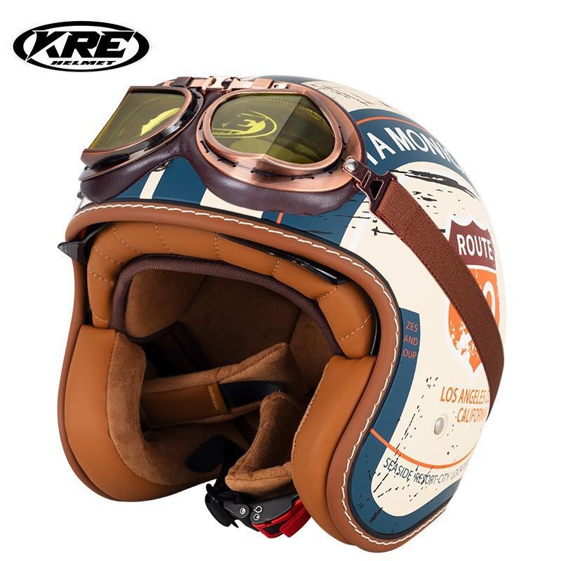 "KT67 Retro Summer Motorcycle Helmet for Men and Women"
