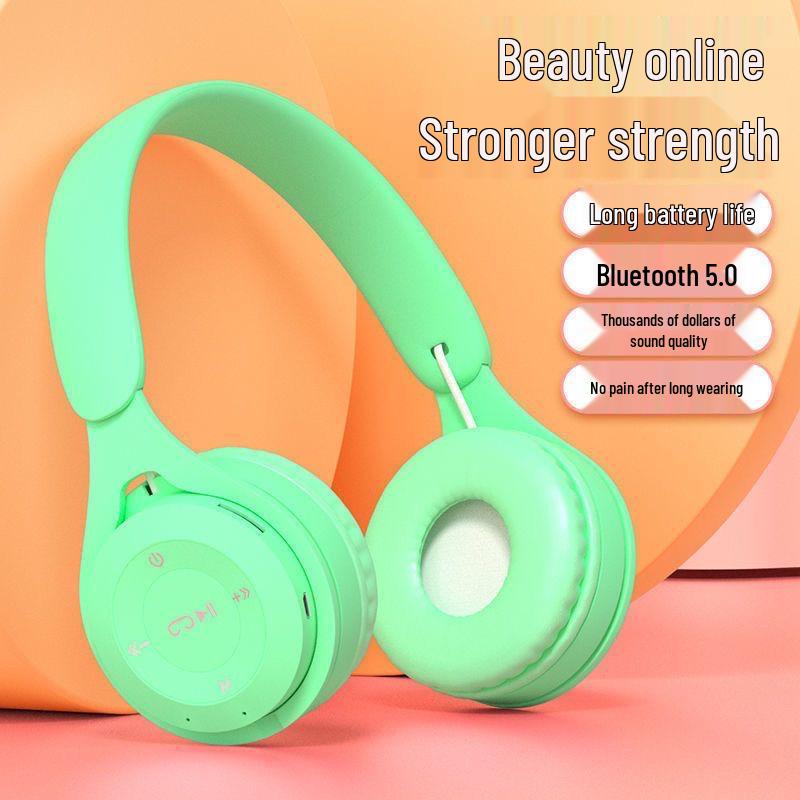 Y08 Macaron Bluetooth Over-Ear Headphones, Heavy Bass, Foldable, Wireless