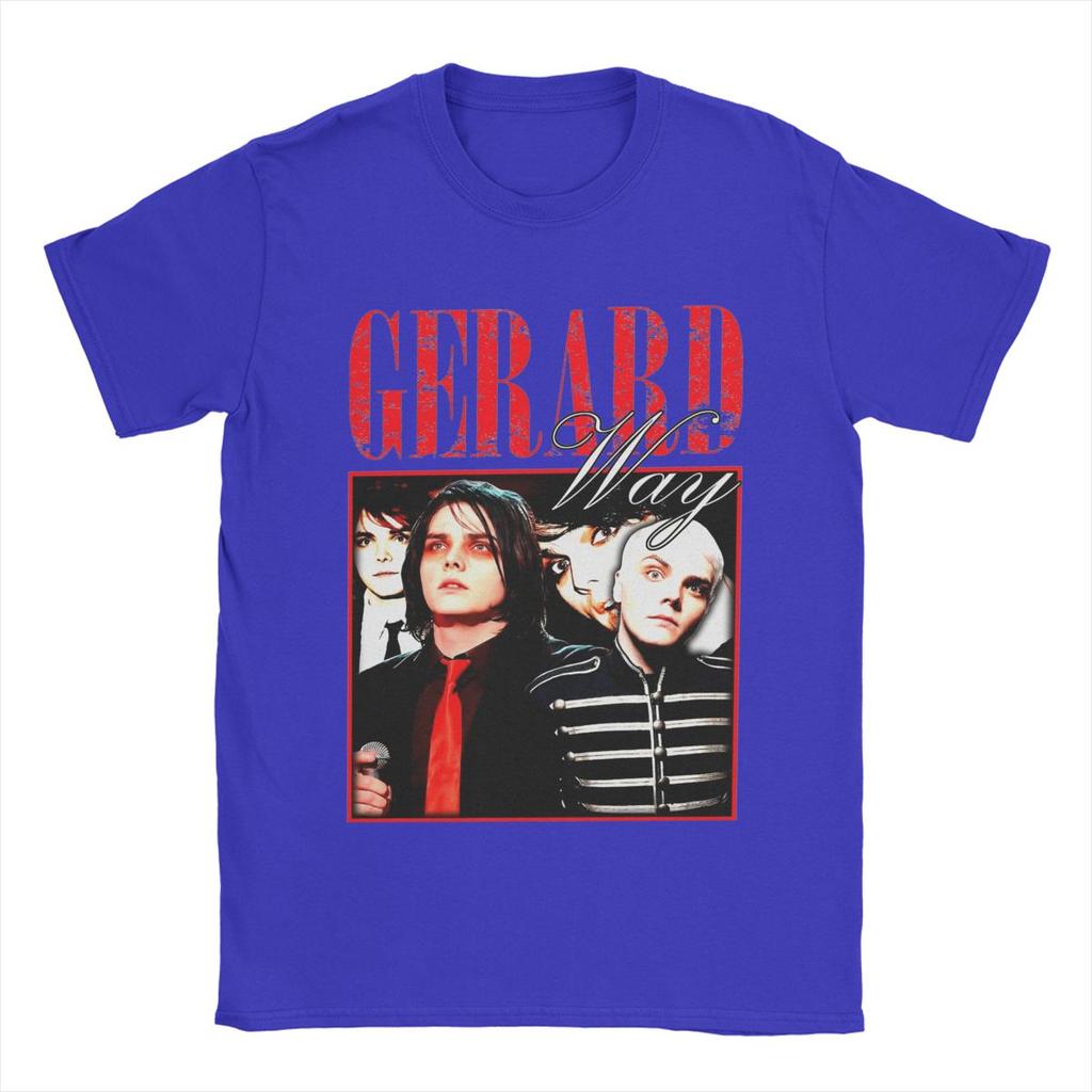 Gerard Way MCR T-shirt dla mężczyzn Casualowe 100% bawełniane koszulki Okrągły dekolt Krótki rękaw T-shirt Unikalna odzież
