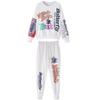 Costum la modă pentru sport și petrecere a timpului liber Hip Hop, pentru femei, primăvară și toamnă, modă largi, pulover cu mânecă lungă, pantaloni, set din două piese, mărime mare