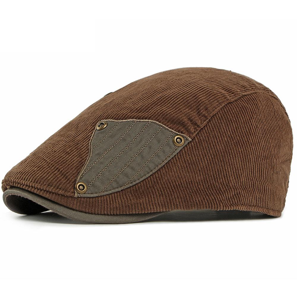 HT4977 Berets Autumn Winter Caps for Men Women Artist Painter Corduroy Beret Hat Male Female Ivy Flat Cap Adjustable Beret Caps