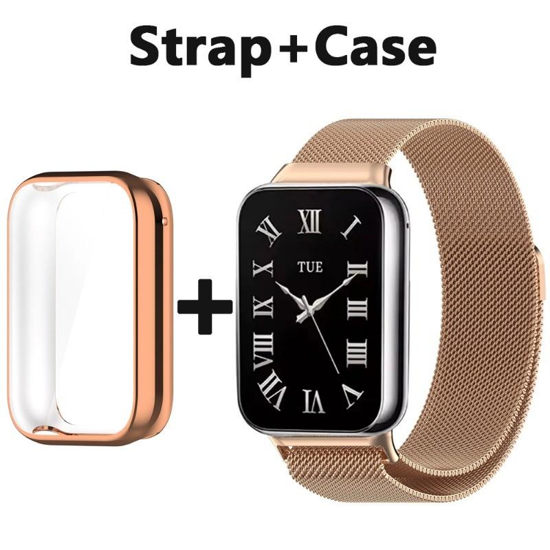 

Металлический ремешок + чехол из ТПУ для Xiaomi MI Band 9Pro Ремешок на запястье из нержавеющей стали с магнитной застежкой и защитным чехлом Mi Band 9Pro