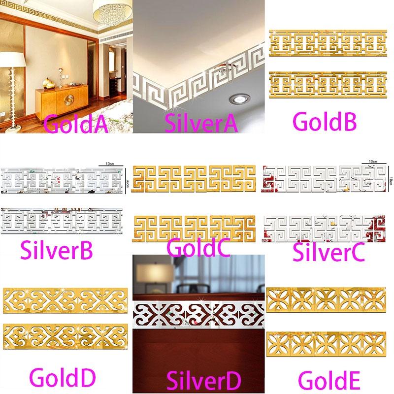 Elegant 10pcs 3d Mirror Geometry Vinyl Wall Sticker Decal For Diy Home Decoration