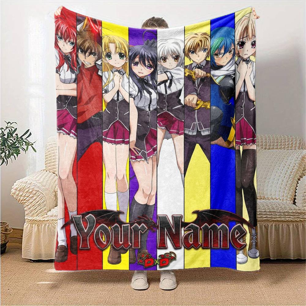 Name Custom High School DxD Print Flannel Blanket High Quality Warm Comfortable Cover for All Seasons Perfect for Gifts Home Decor
