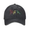 Bob Marley Men Women Baseball Cap 3 Little Birds Distressed Denim Hats Cap Vintage Outdoor Running Golf Gift Headwear