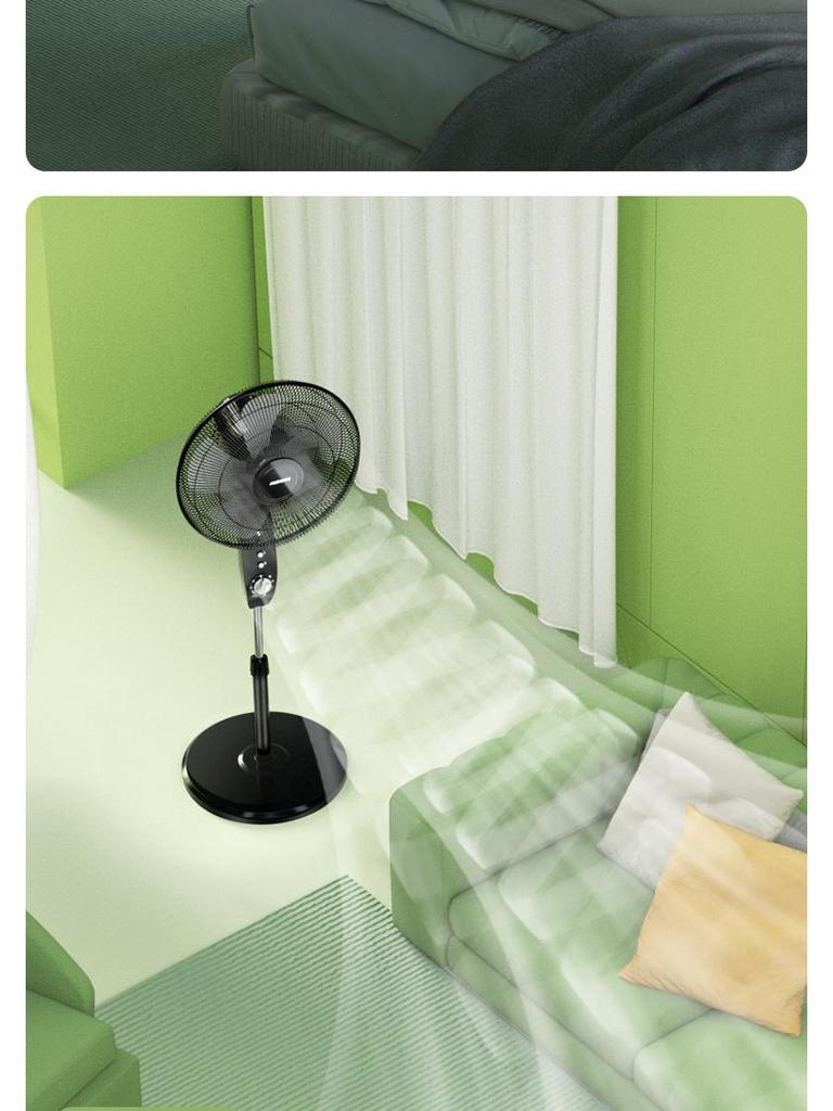 Remote Controlled Quiet Oscillating Floor Fan for Home or Office