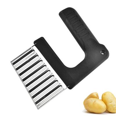 Crinkle Cutter Blade Waffle Fry Cutter Stainless Steel Vegetable Potato Wavy Chopper Knife French Fry Slicer for Carrot Onion