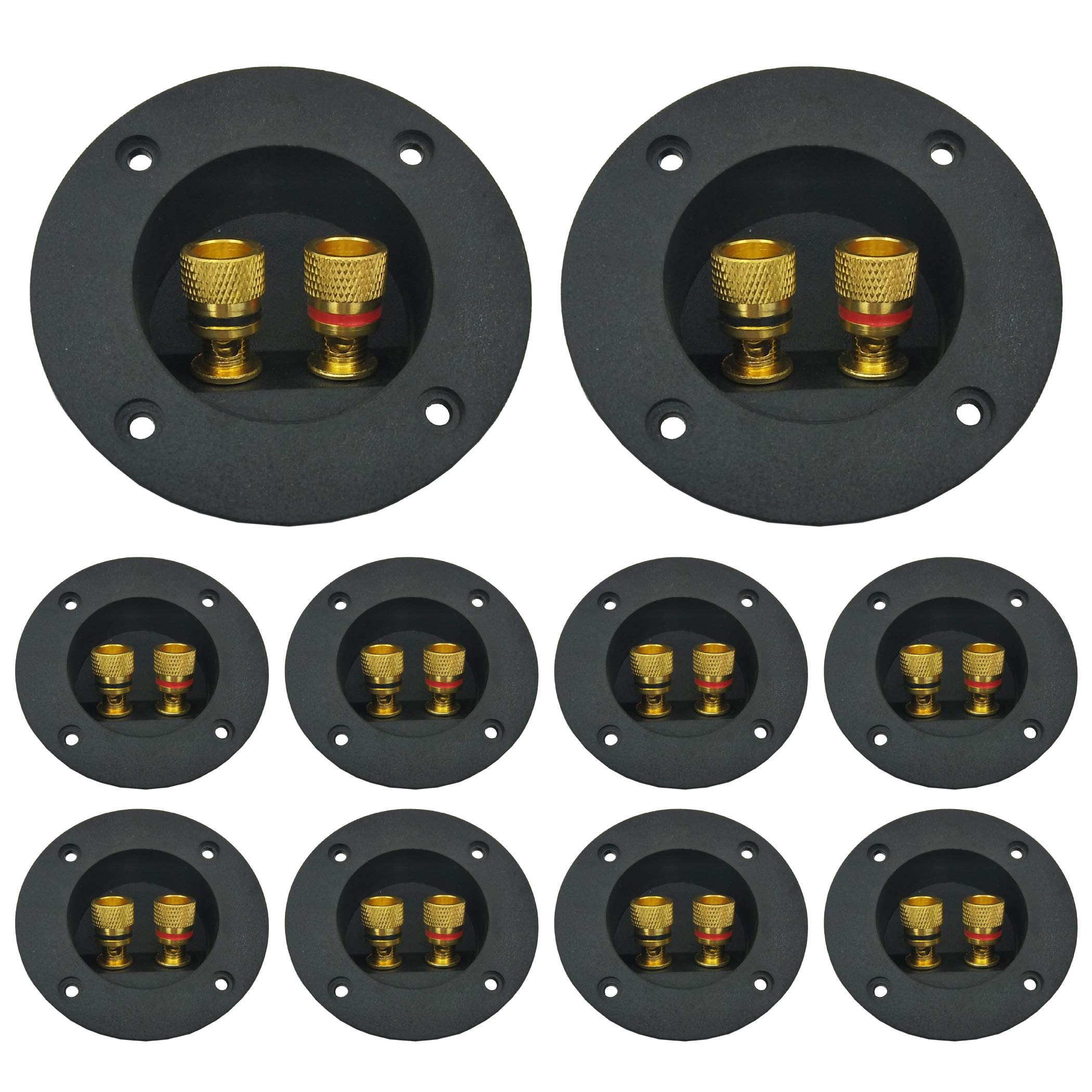 

HAMILO General Purpose Round Speaker Terminal Box Banana Plug Audio 10 Piece Set