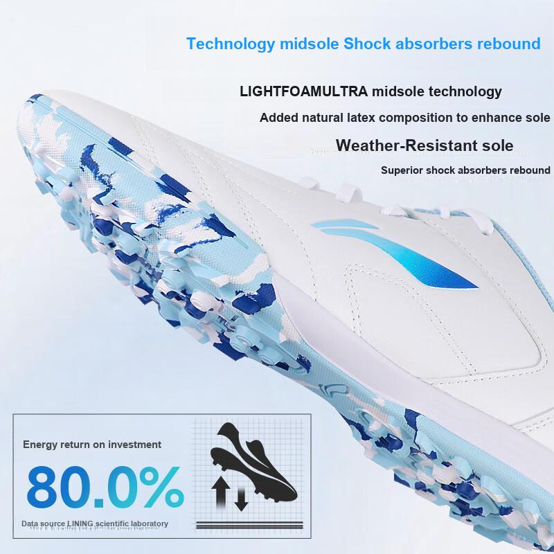 New LiNing Slip Resistant Cushioning Abrasion Resistant Breathable Low Top Soccer Shoes Kids' YSTU057-2