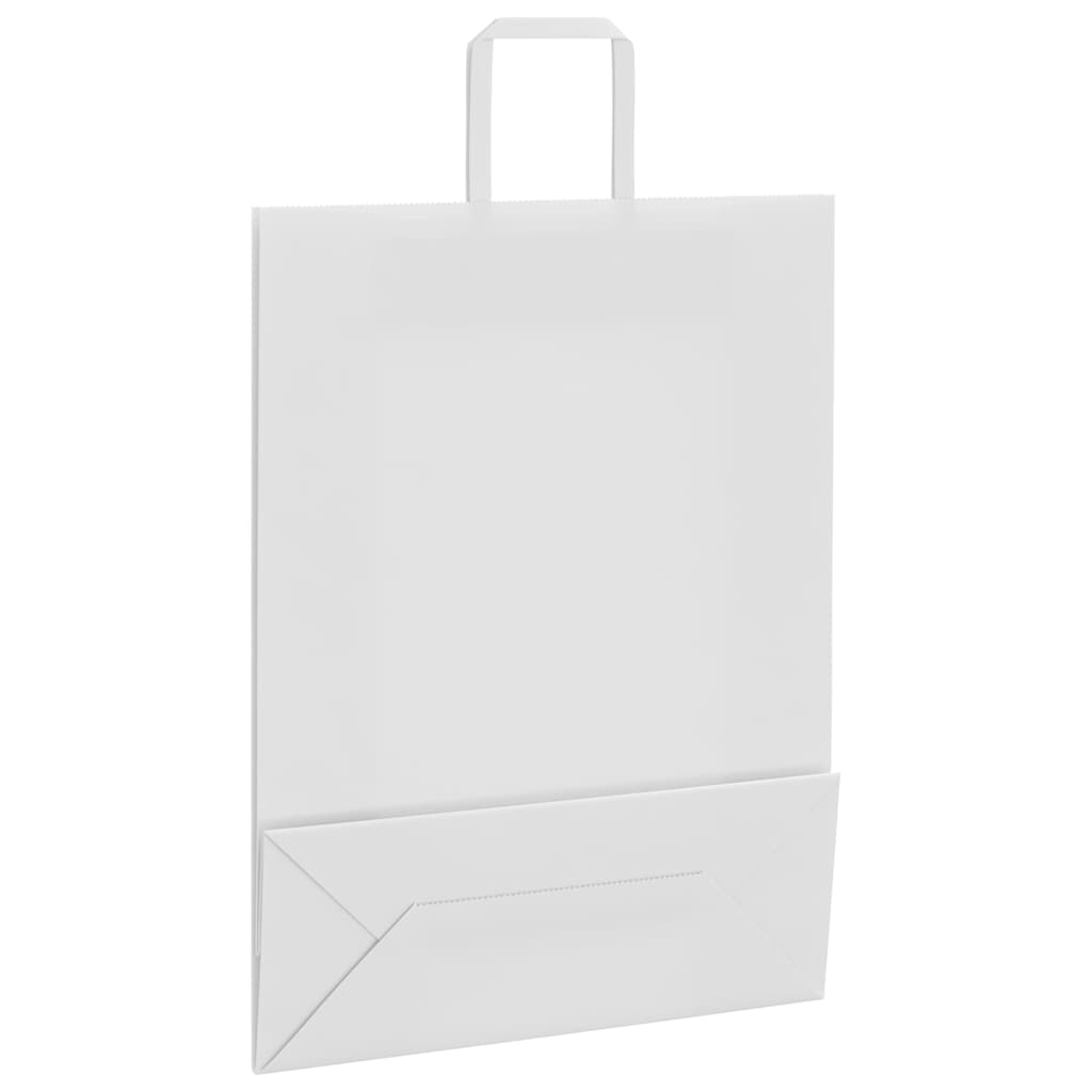 Paper Shopping Bags 250 pcs with Handles White 32 x 12 x 42 cm