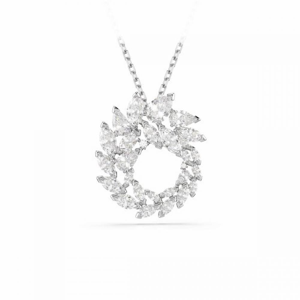 Swarovski Rhodium Circle Pendant Necklace 5759837