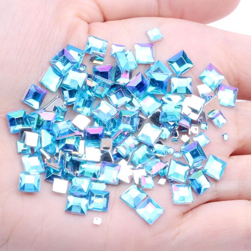 Hot Sale 4mm Acrylic Loose 10000pcs FlatBack Square Gems for Crafts Scrapbooking DIY Bags Clothes Nail Art Decoration