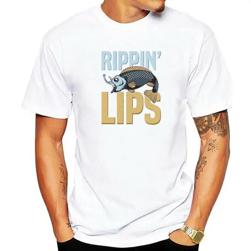 

cotton T-shirt brand top Rippin Lips Gift For A Fisherman Short Sleeve T-Shirt Retro Male T Shirt Print T Shirt Cotton Slim Fit L