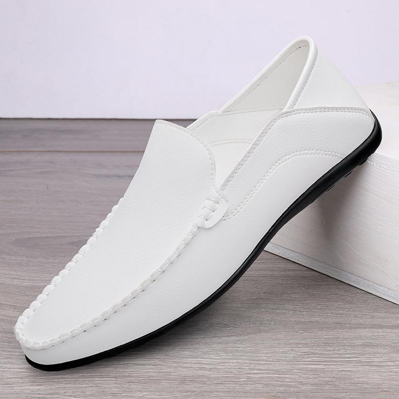 

Модные мужские туфли-лоферы, брендовые туфли для вождения, легкие дышащие мужские повседневные летние туфли, модные туфли на плоской подошве, мужские туфли большого размера 38-47 38 белый