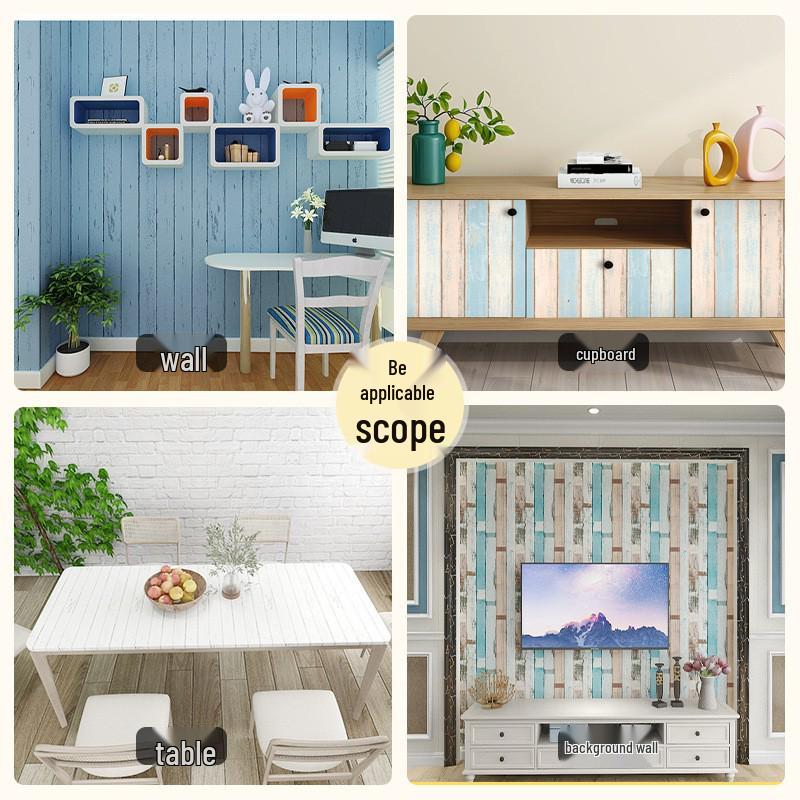 Self-Adhesive Imitation Wood Grain Wallpaper - Moisture-Proof Wall Decoration for Bedrooms