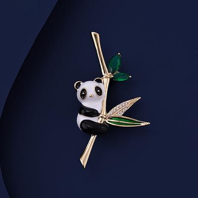 Nuova Spilla Panda Cinese per Uomini e Donne, Spilla di Bambù Anti-Luce di Alta Gamma, Spilla Creativa Animale Carina Decorazione per Vestiti