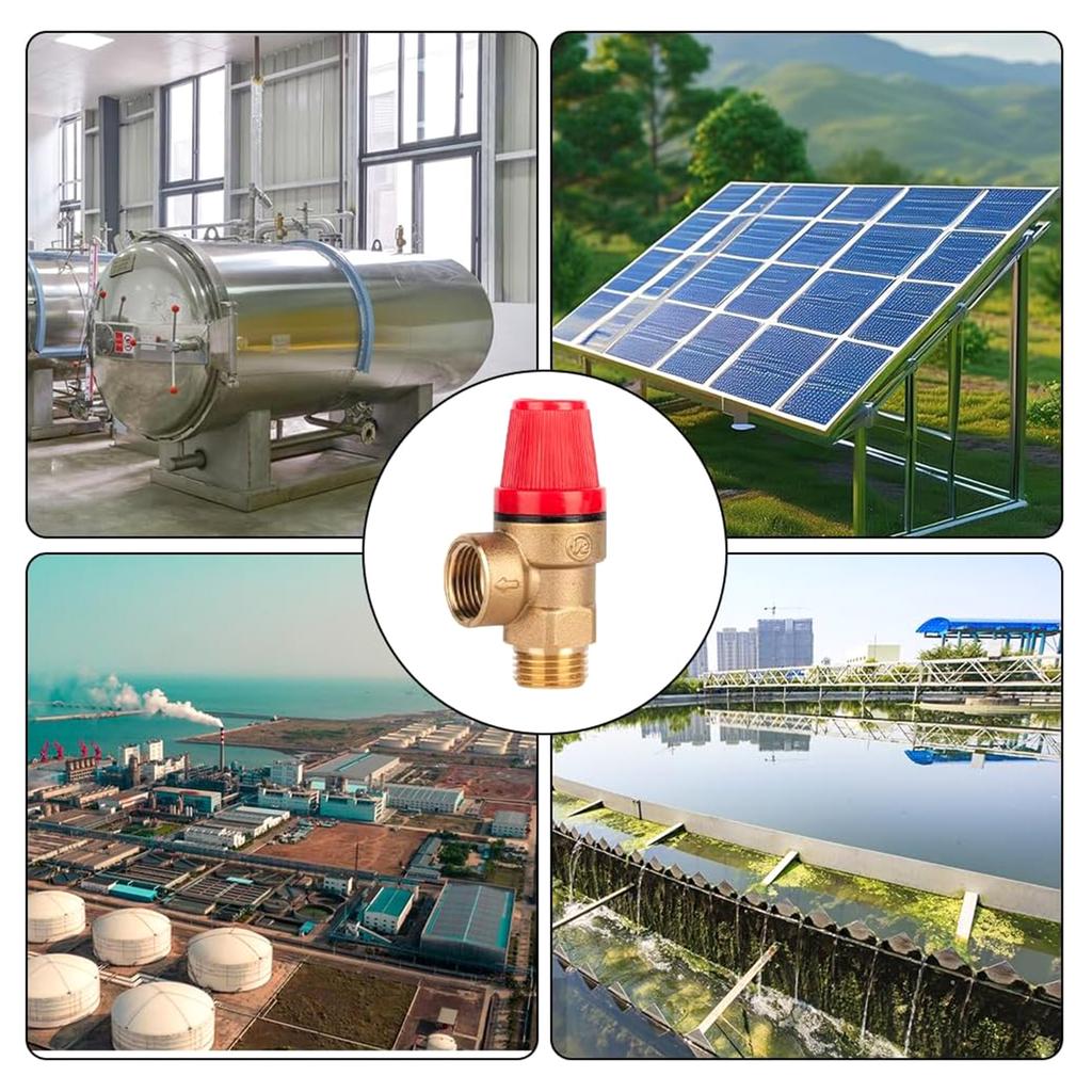 1/2 Inch Sturdy Brass Safety Valves DN15 Relief Valves for Water Oil Gas Pressure Release with EPDM Diaphragm Use