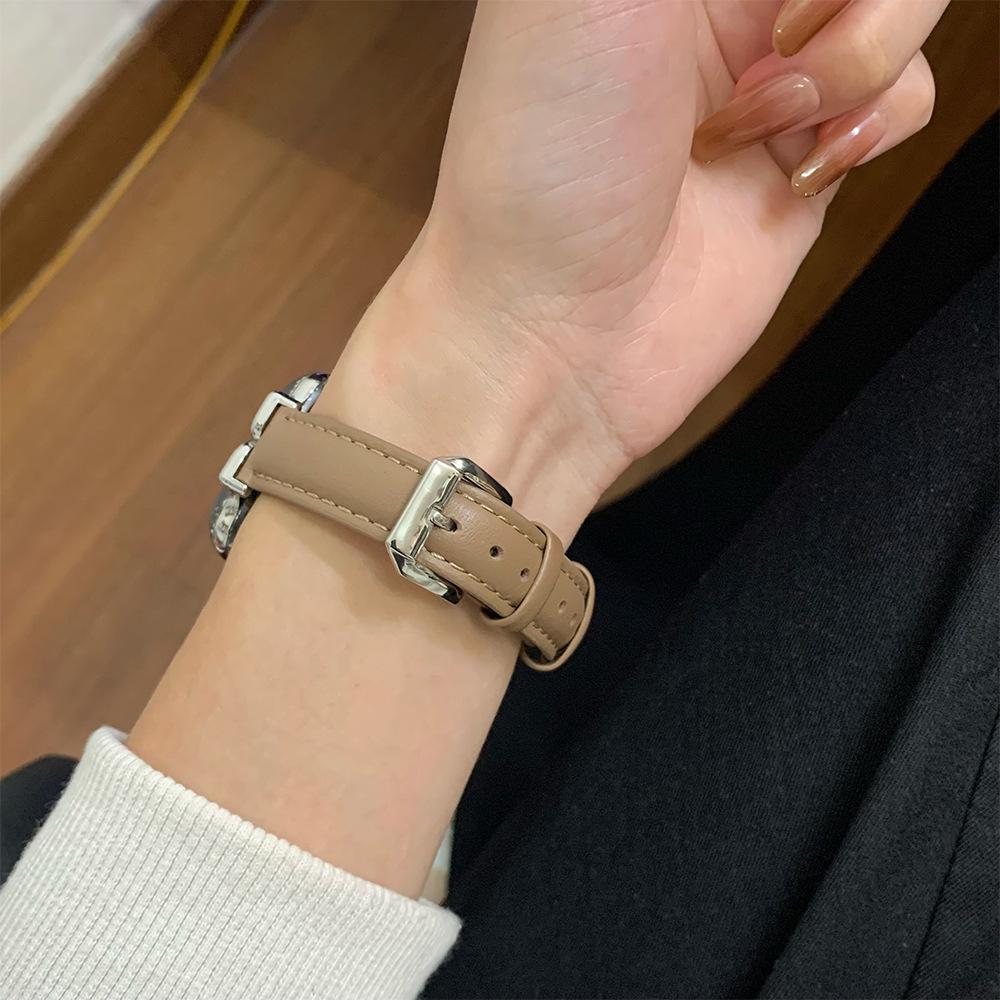 Suitable for Apple S11 watch with iwatch109876SE leather strap creative Huawei GT6 Xiaomi 9pro