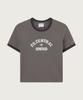 Women'S Sports Team Logo Cropped Ringer T-Shirt Charcoal