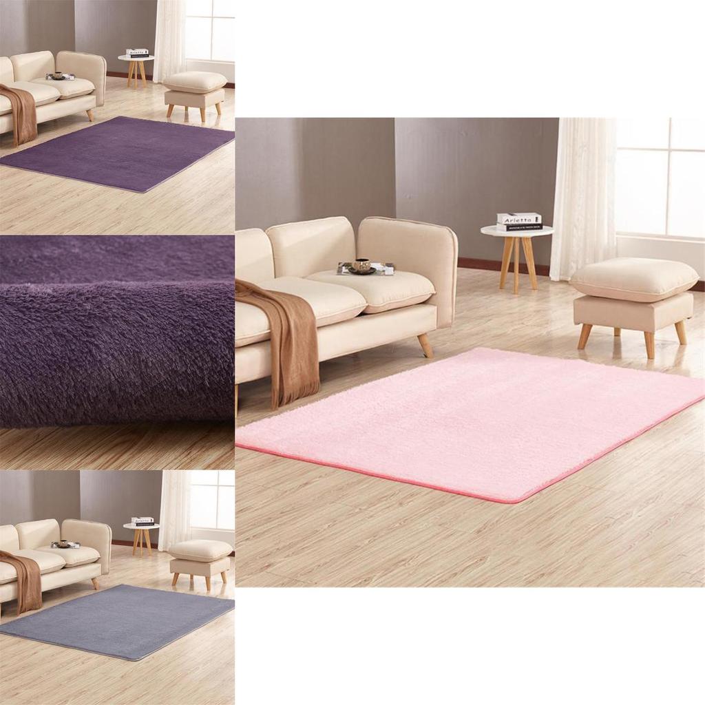 Luxuriös flauschige Teppiche mit rutschfestem Design für gemütliche Wohnzimmereleganz