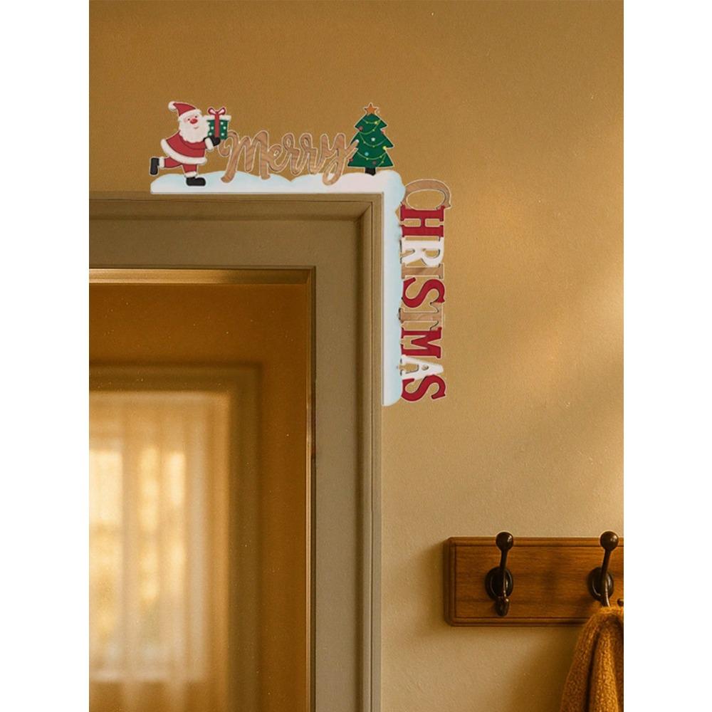 1 pièce Décoration de Cadre de Porte de Noël en Métal, Ornement Festif Suspendu avec Pendentifs pour Fête à Domicile, Cadeau d'Art Mural Moderne pour Porte Table