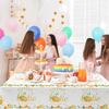 3 Pcs Little Cutie Tablecloth, 54 * 108 Inch Orange Tablecloth, Fruit Plastic Tablecover for Boys and Girls Birthday Party, A Little Cutie is on The