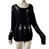 Punk Gothic Hole Sweaters Women Hollow Out Broken Fashion Sweater Autumn Winter Pullover Sweaters Woman