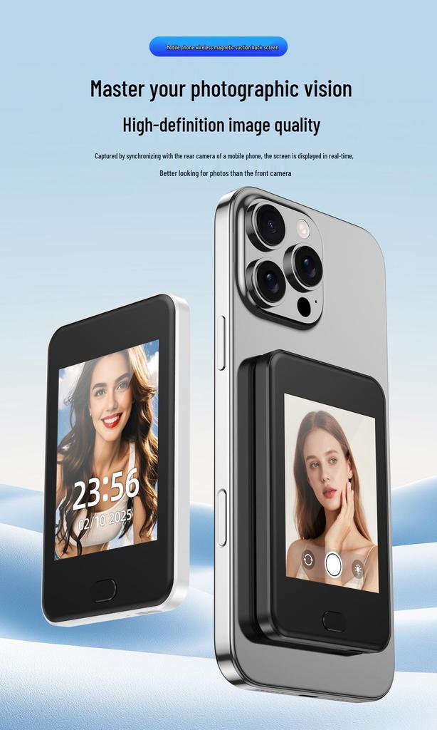 Magnetic TF30 Screen Mirroring Selfie Mirror for Mobile Phones - Travel & Group Photo Upgrade Version