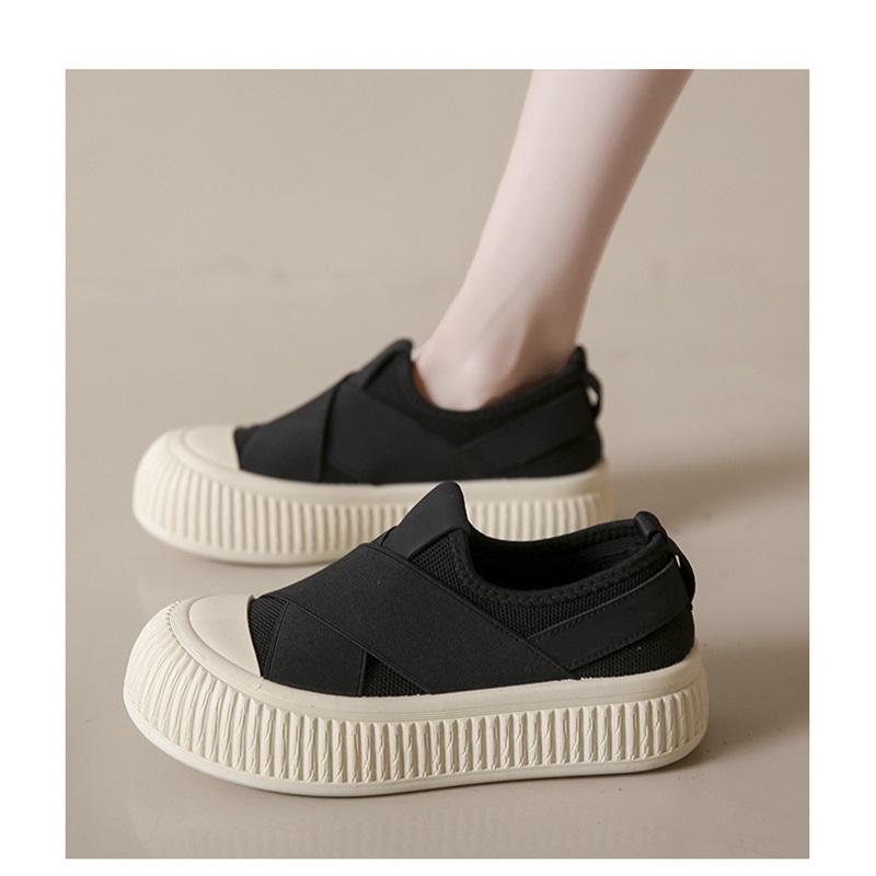 Summer Breathable White Sneakers For Women Trendy Thick Sole Casual Shoes For Students Comfortable Street Style Walking Shoes