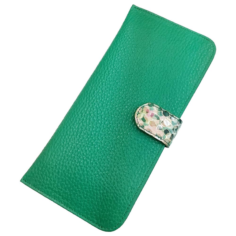 

HARUBE Smart Wallet, Kyoto Naniwaya, Italian Cowhide Leather, Thin Women s Long Wallet, Japanese Pig Leather Suede with Enamel Finish, Colorful,