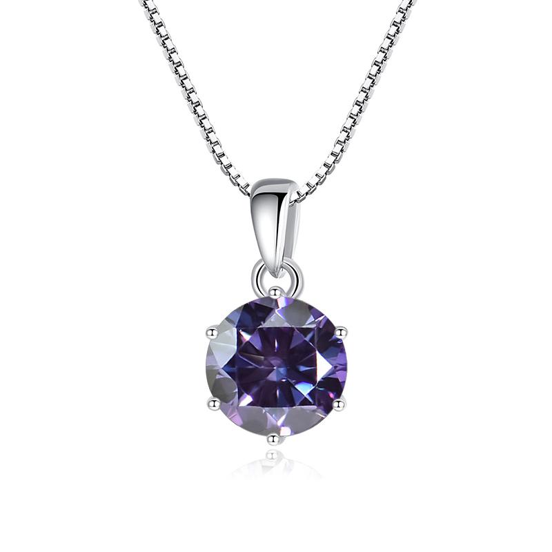 Butterflykiss 1 CT Real Moissanite Pendant Necklace For Women Top Quality 925 Silver Wedding Party Bridal Fine Jewelry