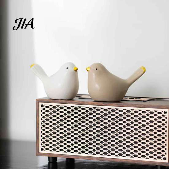 Modern Ceramic Bird Figurines Birds Figurine, Matte Glaze Statue, Animals Ornaments, Mini Elegant Desktop Ornament Crafts Home Decoration for