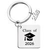 Customized Stainless Steel Square Keychain for 2026 Graduation Season