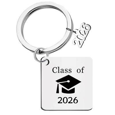Customized Stainless Steel Square Keychain for 2026 Graduation Season