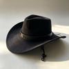 Popular Western Cowboy Hat Men's and Women's Retro Ethnic Style Big-brimmed Knight Hat Suede Cowboy Hat