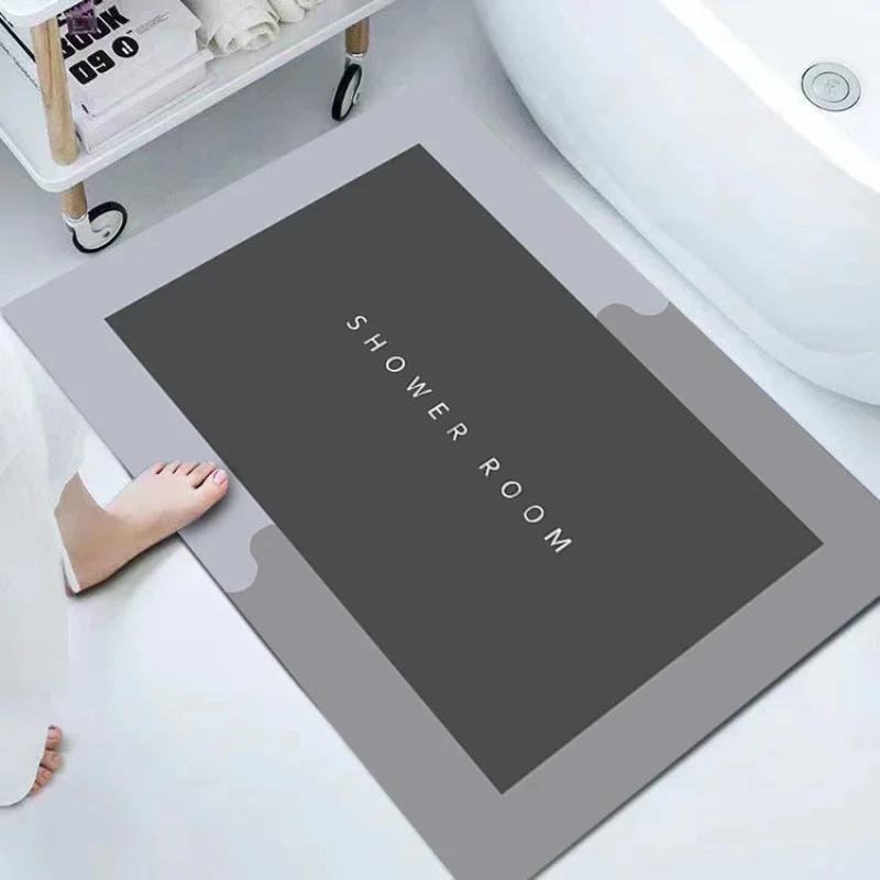 Diatomaceous Earth Super Quick-Drying Bathroom Mat Water-Absorbing Non-Slip Bathroom Mat Bathroom Mat Home Ornament 40x60cm